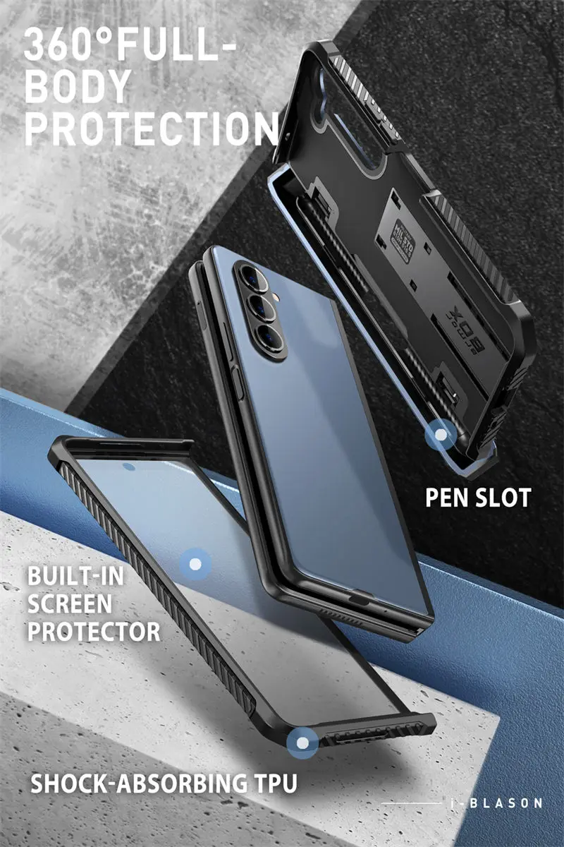 I-BLASON For Samsung Galaxy Z Fold 5 Case 2023 Armorbox Full Body Heavy Duty Shock Reduction Case with Built-in Screen Protector