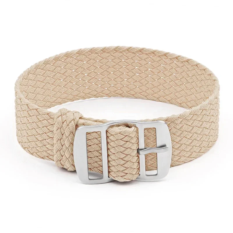 Premium Perlon Woven Nylon Watchband Strap – Adjustable Fabric Bracelet with Buckle for Men & Women, Black & Blue Options