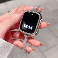 Bracelet de luxe en diamant Zircon pour Apple Watch série 11 10 9 8 7 6 SE UItra iWatch 49/46/45/44/42/41/40/38mm, Bracelet en métal 2