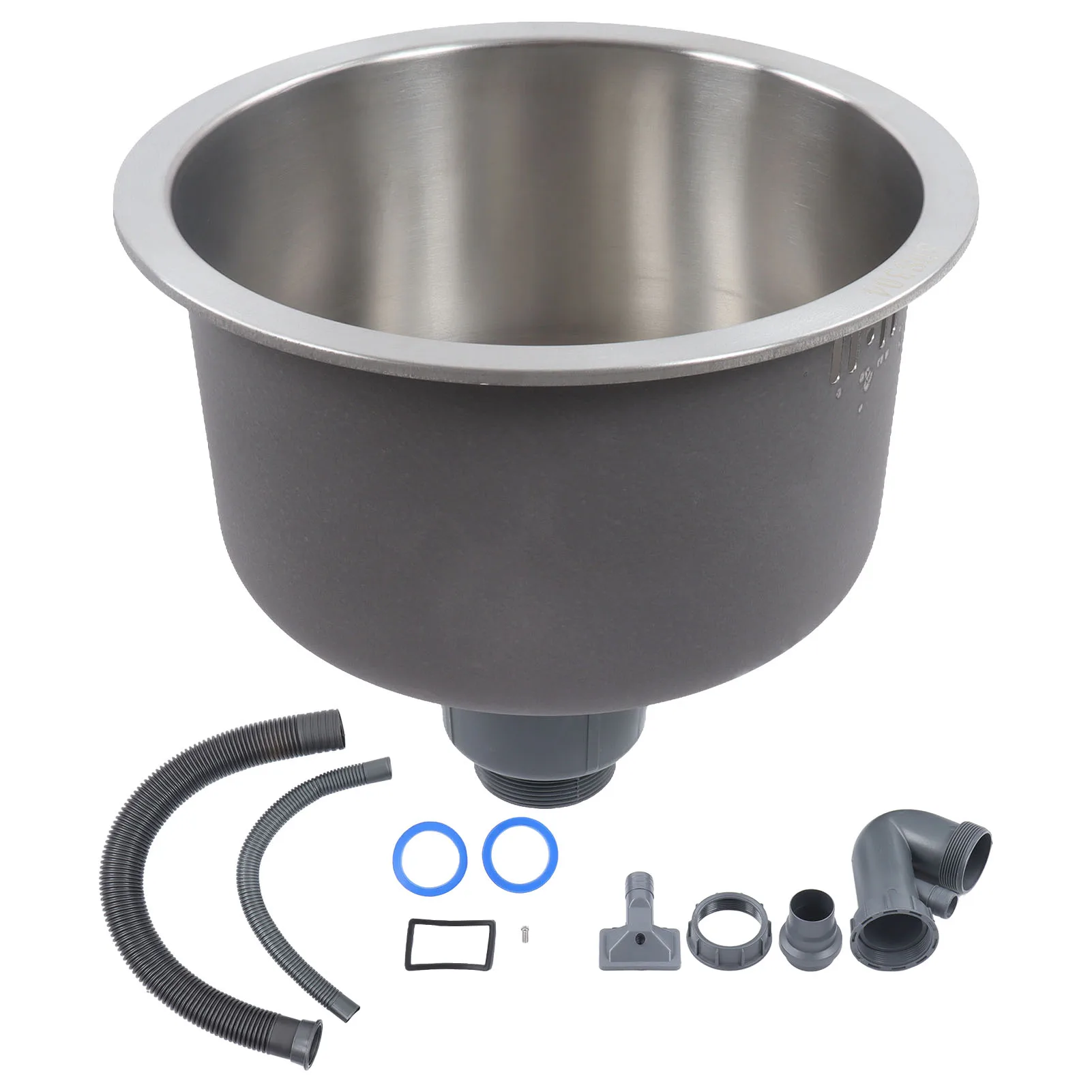 Mini Round Kitchen Sink Basin 30cm Diameter Drainpipe Fitting