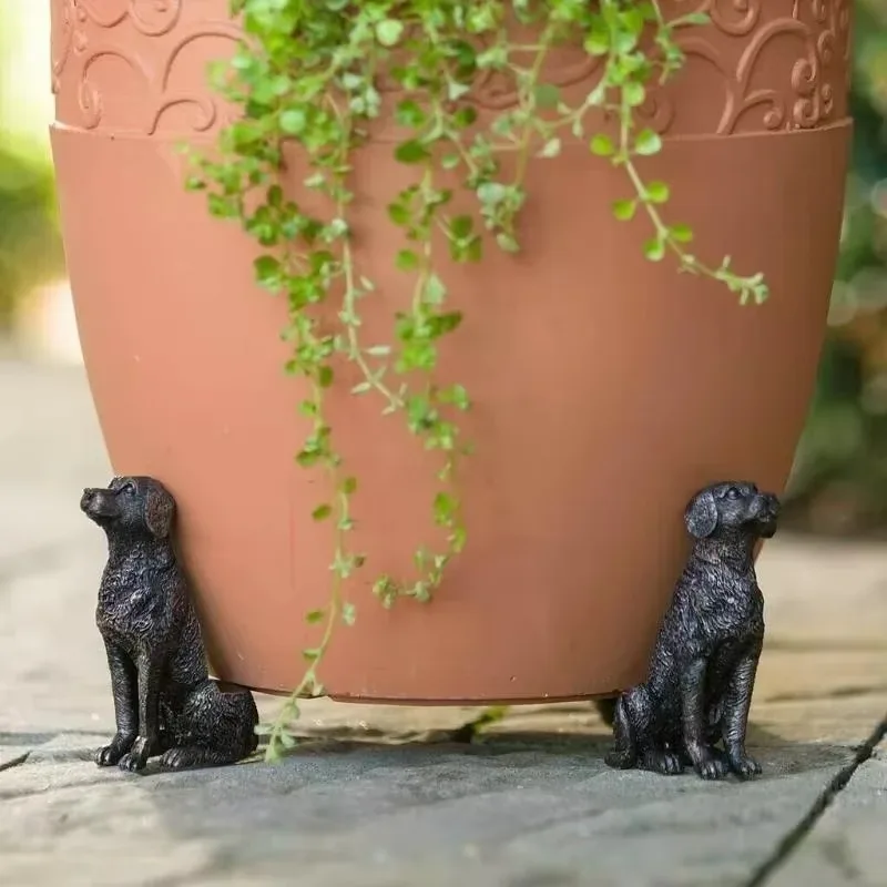 3Pcs Animal Flowerpot Support Frame Dog Cat Rabbit Shaped Plant Pot Foot Support Outdoor Gardening Resin Animal Decor Ornament