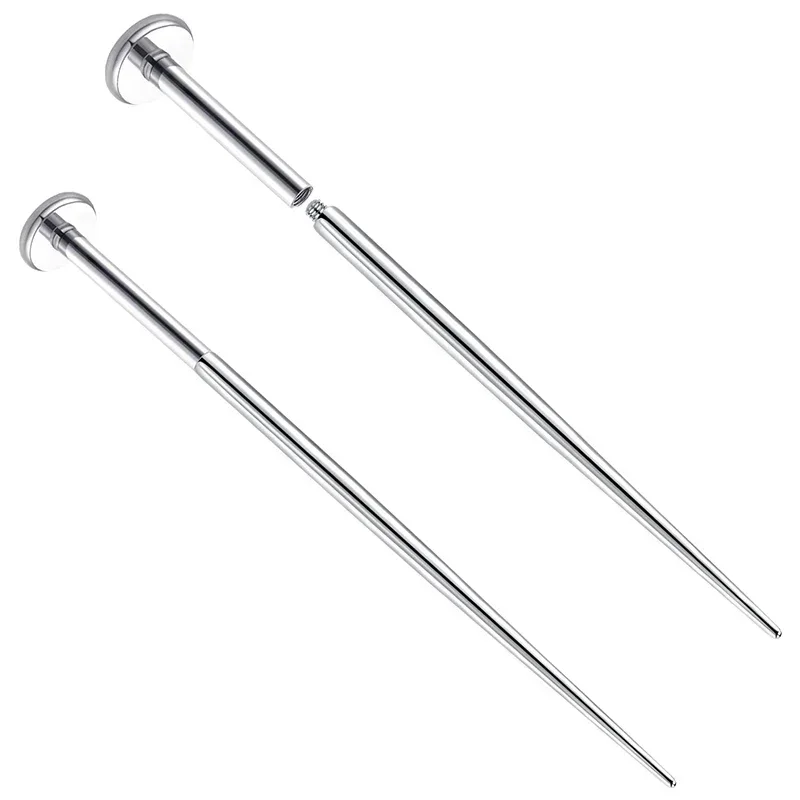 Insertion Pin Taper Thread Pin Labret Barbell Ear Lip Nose Piercing Taper Earrings Surgical Steel Piercing Connect Tool 10pcs