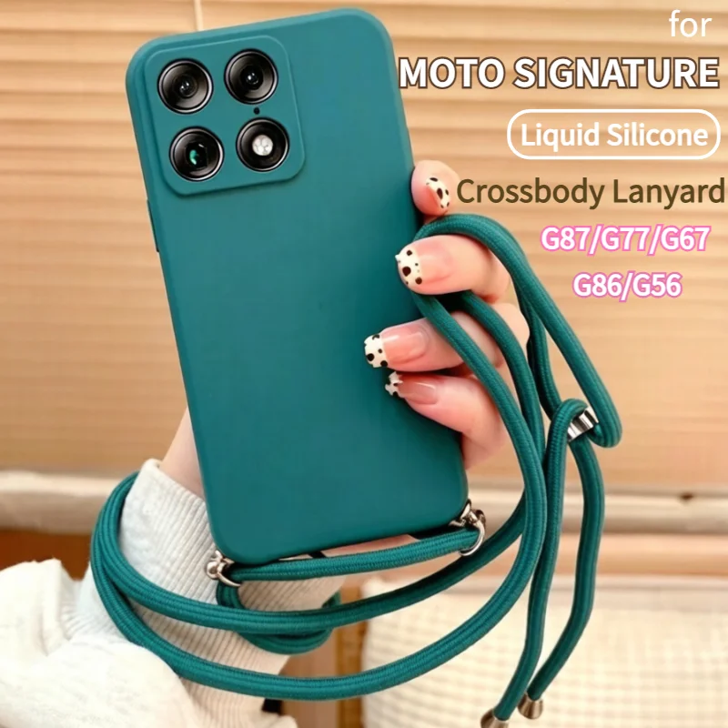 Luxury Liquid Silicone Crossbody Lanyard Phone Case Cover