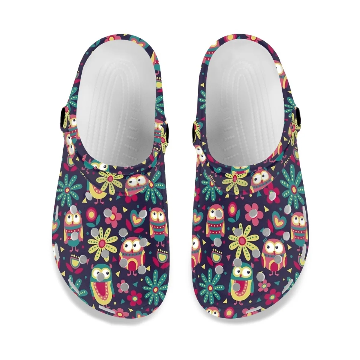 Beliodome Women Clogs Garden Shoes Cute Owl Design Lightweight Slip On Sandals Outdoor Walking Slippers Beach Sandalias de Mujer