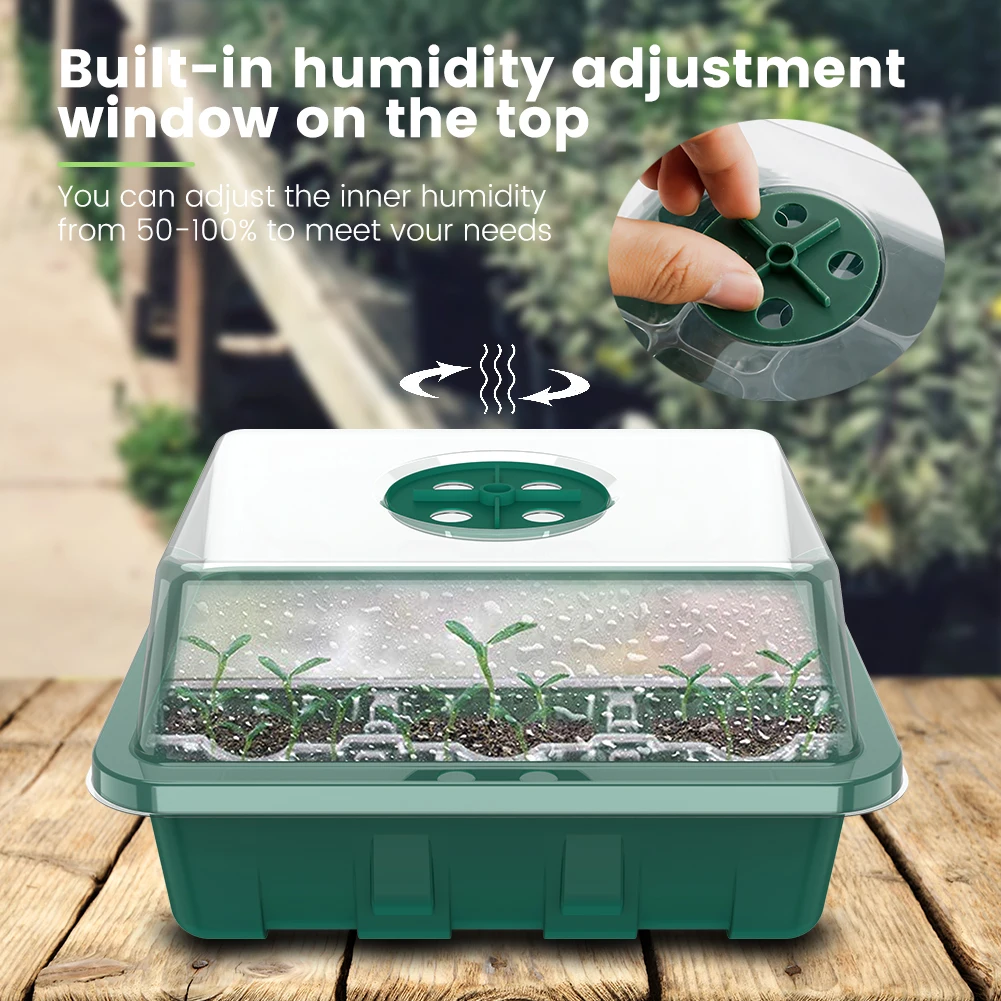 Seed Propagator Tray Plastic Seedlings Trays with Transparent Cover for Garden Indoor seed starter tray seedling tray 5Pcs