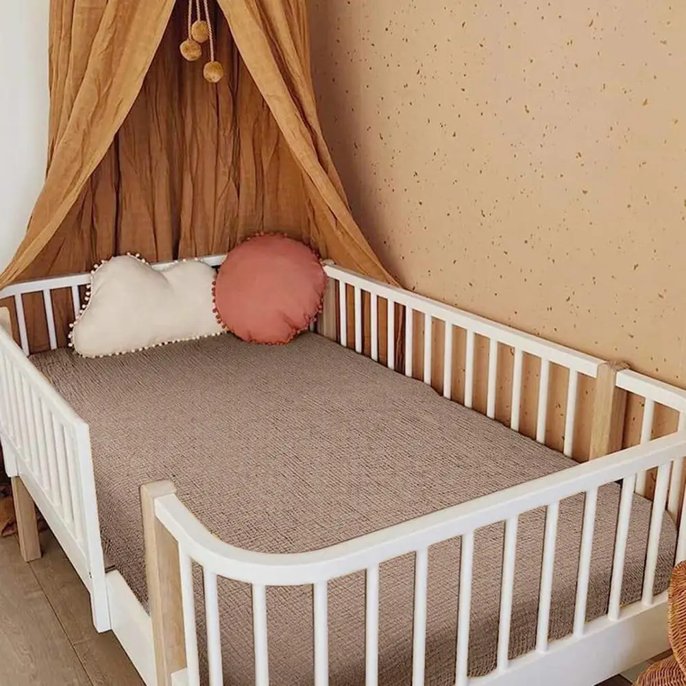 Cotton Crib Sheets Soft Stylish Fitted Crib Sheets Maximum Comfort for Baby's Bed with Safety Convenience Baby Bed Cover