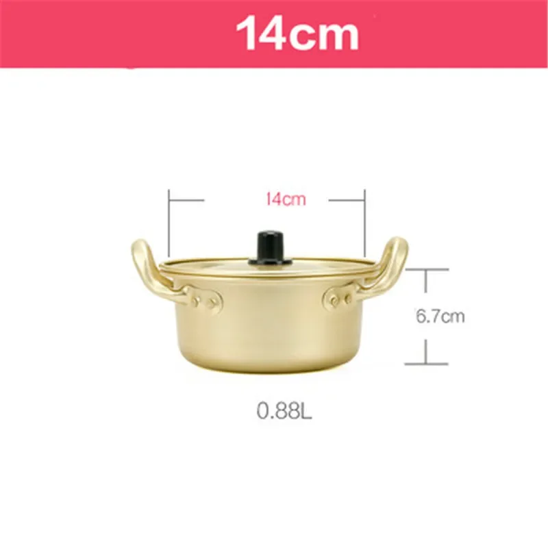 Koreaanse Ramen Pot Heater Uniform Geïntegreerd Ontwerp Pasta Pan Plat Staal Kleur Binaural Voor Buiten Kamperen Slaapzaal