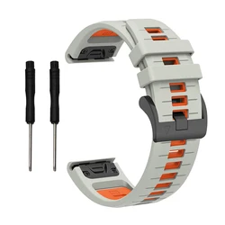 Premium Silicone Watch Strap - QuickFit Release, Multi-Size Options for 26MM (Grey Orange)