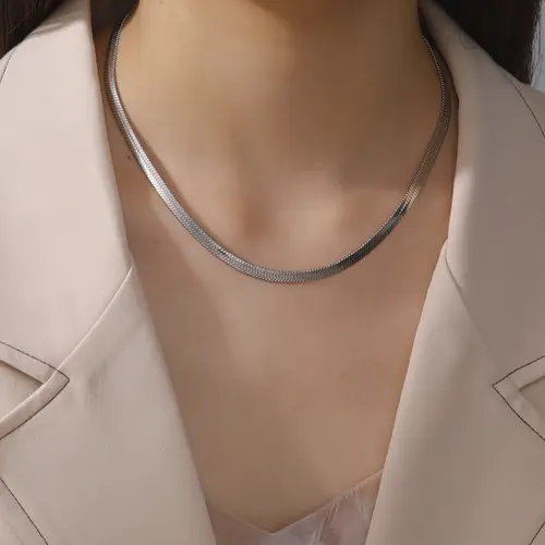 Skyrim Stainless Steel Snake Chain Necklace for Women Men Gold Color Herringbone Choker Neck Chains 2026 Trend Jewelry Gift Hot - Image 14