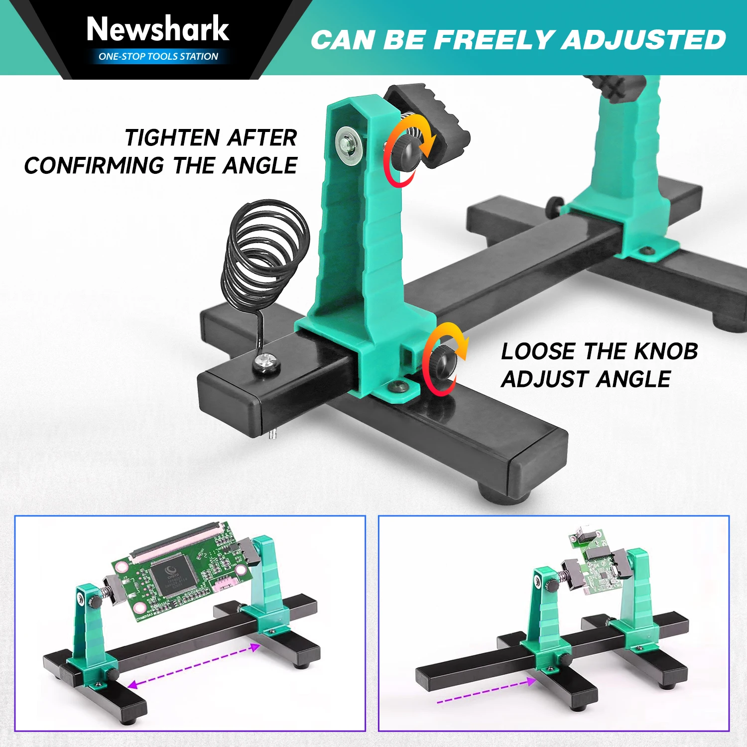 메탈 360 °   회전 조절식 PCB 홀더 지그 납땜 스탠드 클램프 회로 기판 조립용 수리 도구