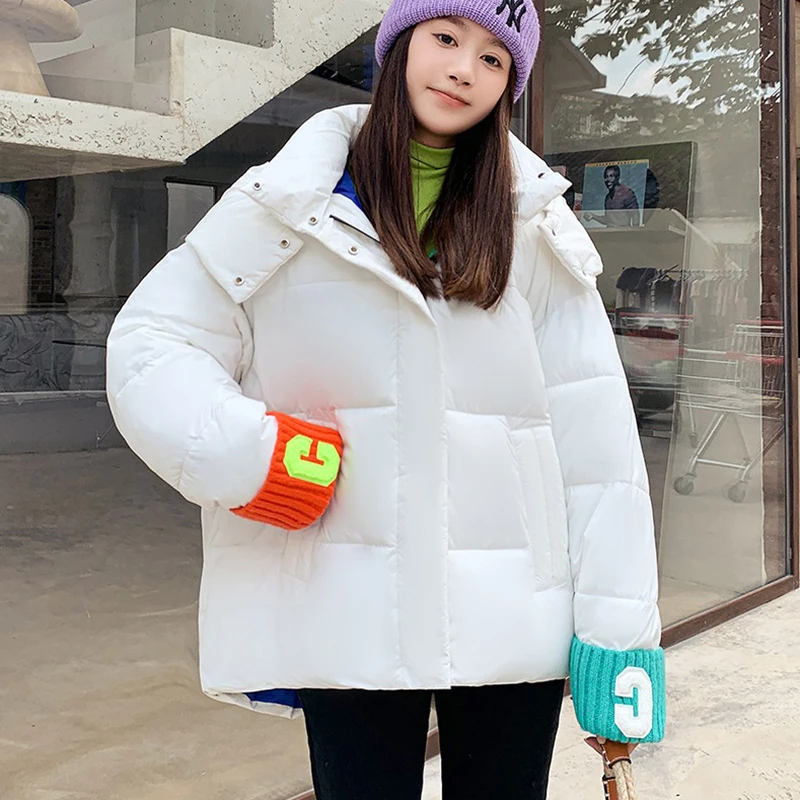 

Oversized Fashion Parkas Hooded Jacket Women Winter Coat 2022 New Loose Cotton Padded Student Coat Thicken Warm Outerwear Female