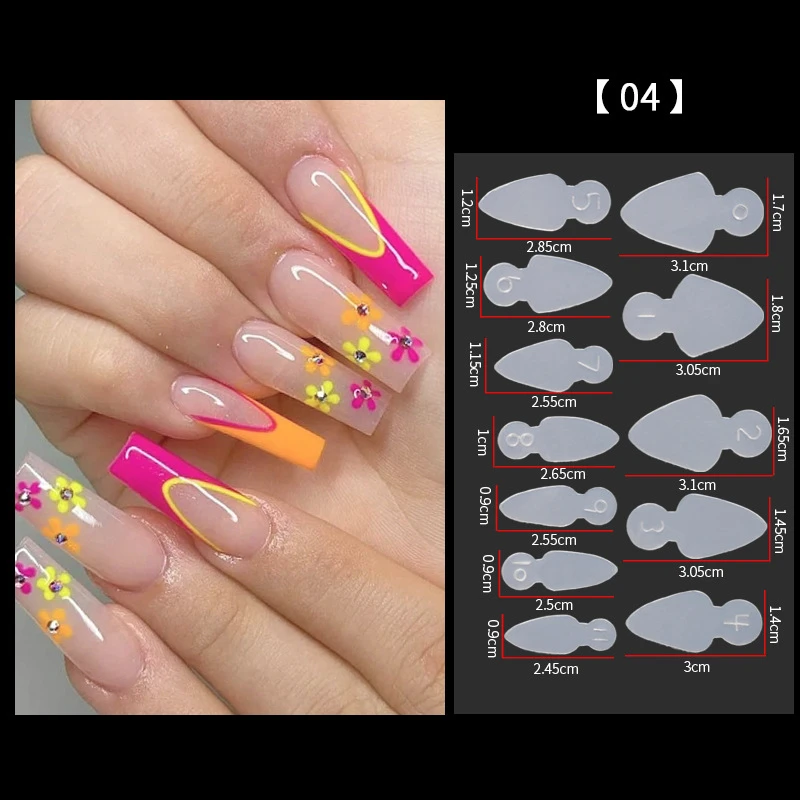 Dual Nail Forms Mould French Sticker Reusable Soft Silicone Pads for Nail Mold Gel Extension Quick Building Manicure Tools
