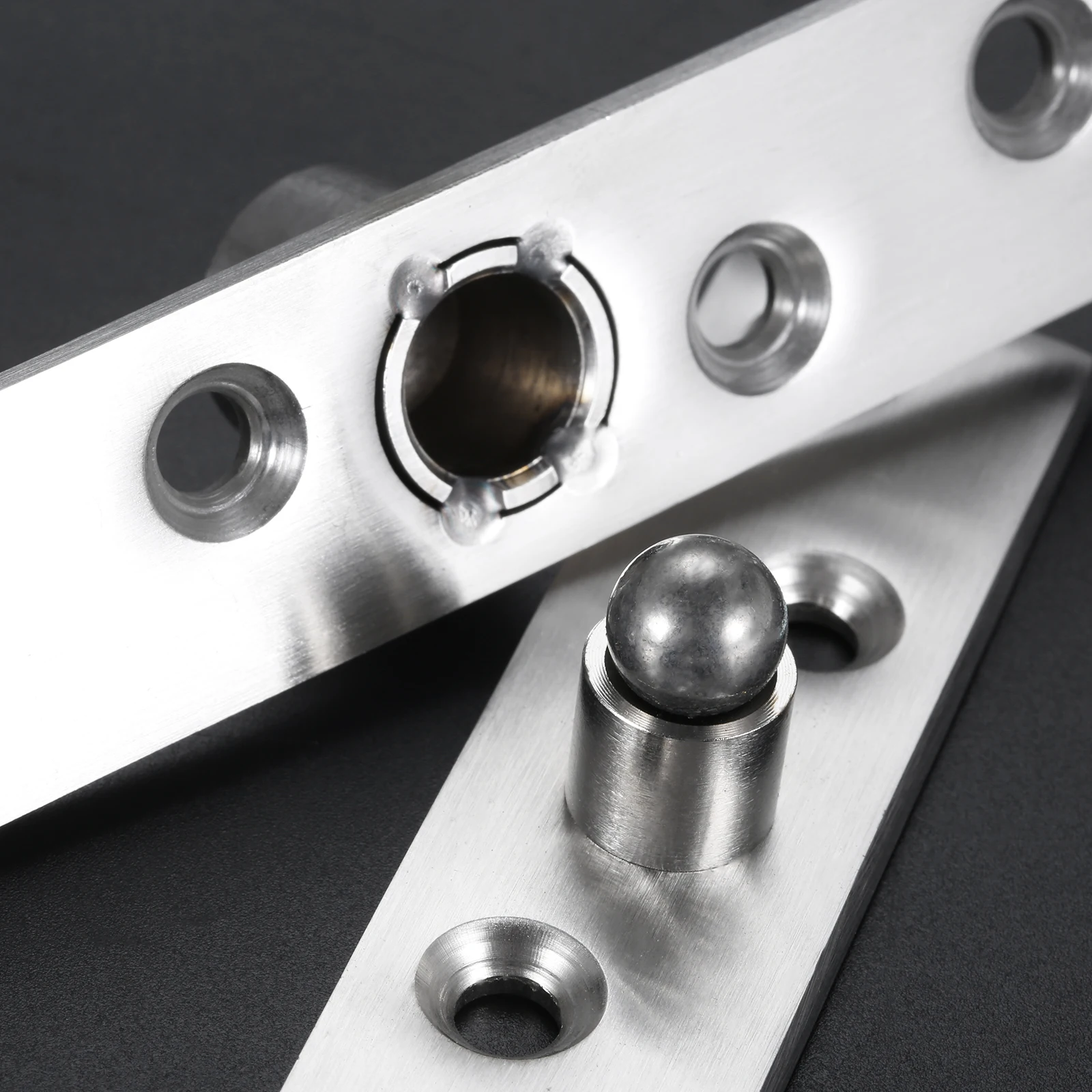 1 Set 360 Degree Rotating Door Pivot Hinge Up and Down Location Shaft Hidden Doors Hinges 73/95mm Stainless Steel Silver