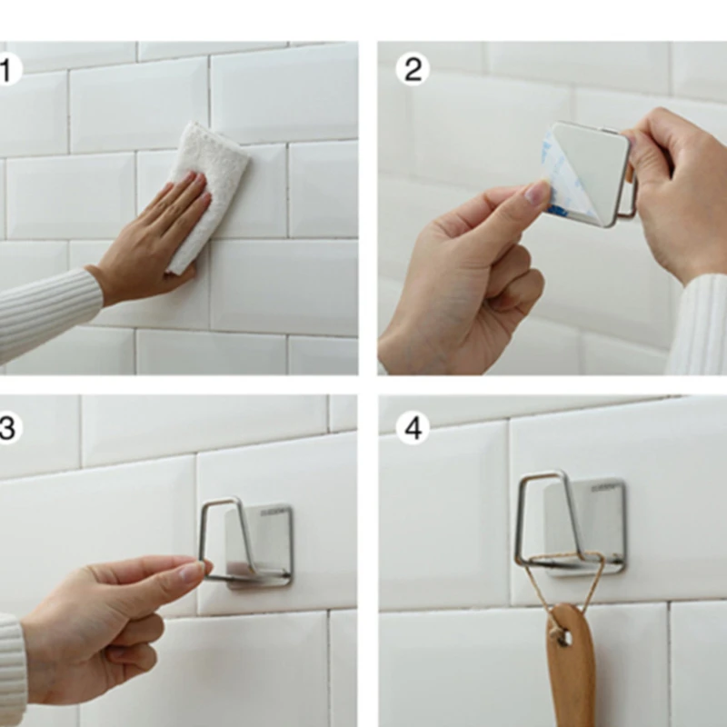Kitchen Sink Accessories organizer shelf Sponges Drain Drying Rack Stainless Steel Kitchen Sponges Holder Self Adhesive Sink 4
