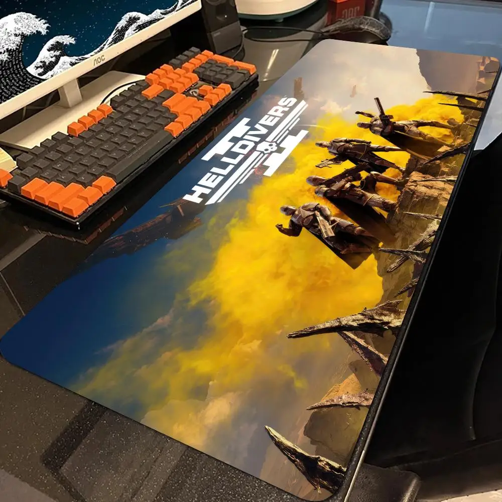 Popular Game Helldivers 2  Mouse Pad E-Sports Rubber Mouse Pad Mecha Pioneer Anti-Slip Extra Large Computer Laptop Desk Mat