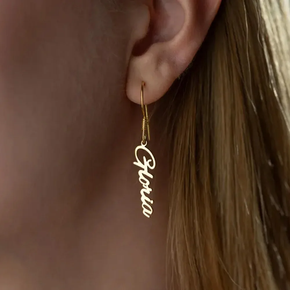 Personalized Name Earrings for Women Customized Letter