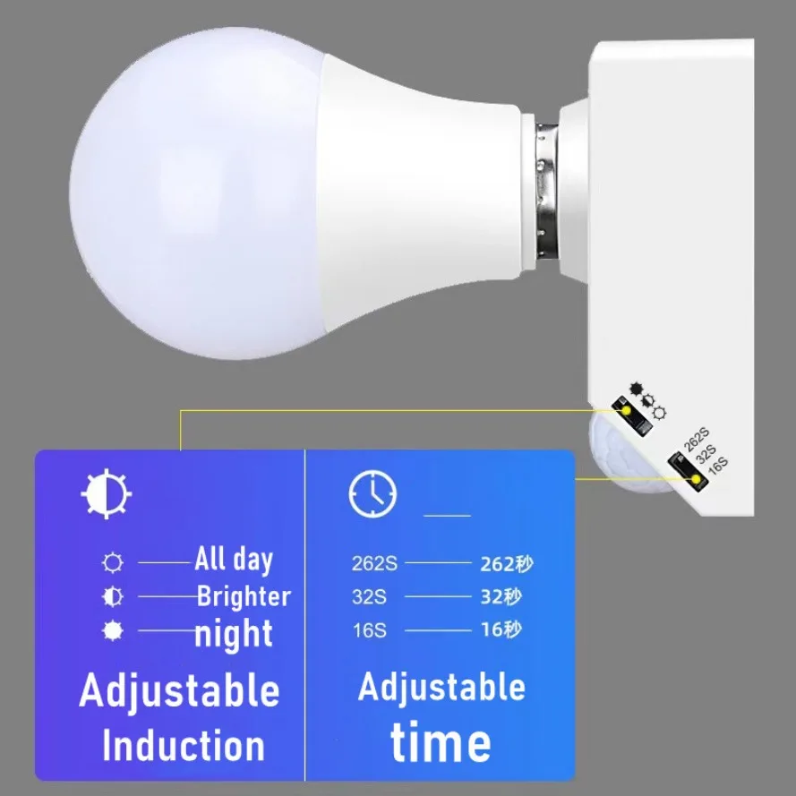 LED 램프 베이스 스마트 유도 적외선 모션 센서 거치대, 조명 제어 스위치 전구 소켓 어댑터 포함, 85V-265V, E27, 신제품