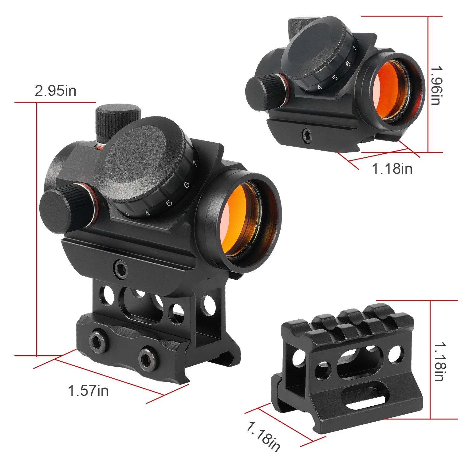 3 MOA red dot sight 1X20mm optical toy sight for toy use
