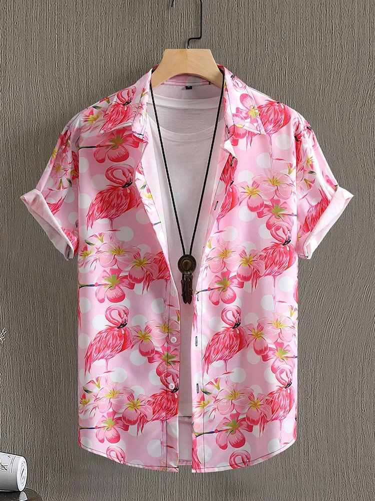 New Hawaiian Men's Short-sleeved Shirt Beach Party Fashion Men's Casual Shirt Everyday Street Summer Men's Short-sleeved Shirt 6