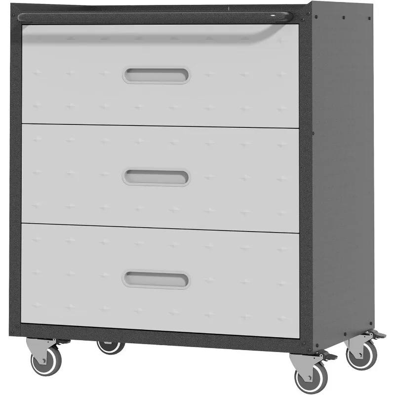 Metal Storage Cabinet with Wheels, Rolling Tool Cabinet, Garage Storage Cabinet with 3 Drawer for Tools