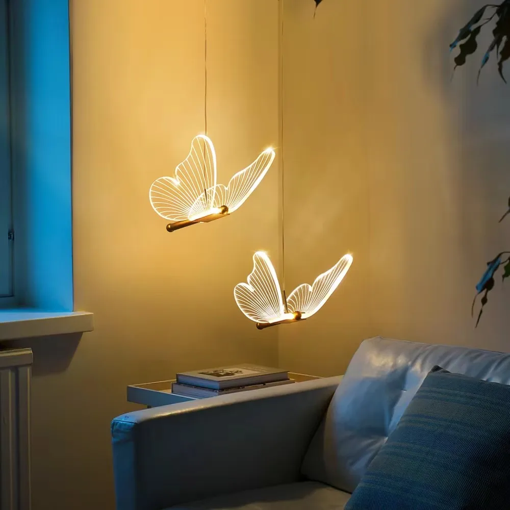 Butterfly LED Pendant Lights Ceiling Hanging Lamps Bedside Suspension Luminaire Living Room For Home Decoration Indoor Lighting 6