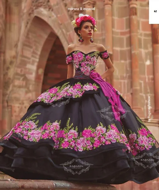 Vestidos de Quinceañera de Charro negro, vestido de baile sin hombros,  apliques, dulce mexicana, 16 vestidos, 15 años| | - AliExpress