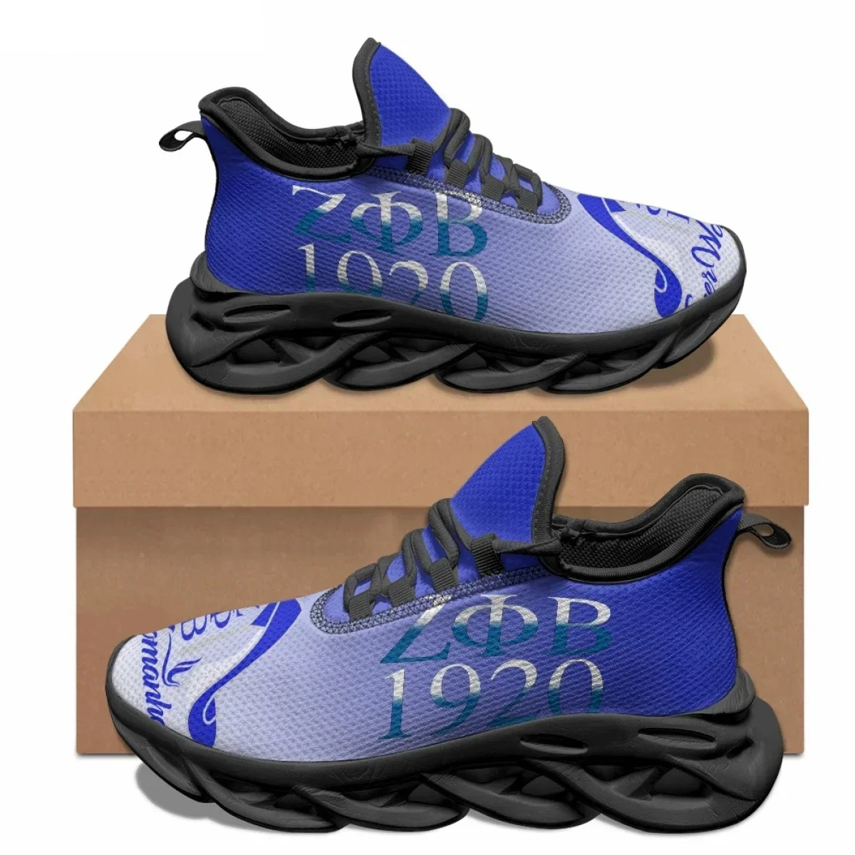 Zeta Phi Beta Sorority Print Design Women's Fashion Sneakers Trendy Classic Outdoor Sports Lace Up Running Shoes