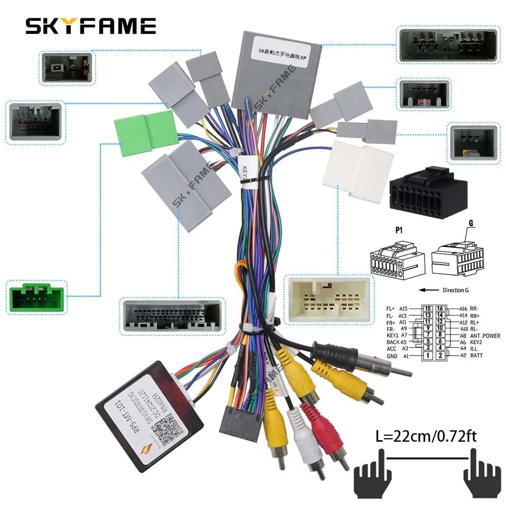 SKYFAME 16Pin Car Wiring Harness Adapter Canbus Box Decoder Car Wire Cable Adapter Automobile Connector For Mitsubishi Pajero V97 V73 V60 ASX Outlander Lancer RP5-MT-101