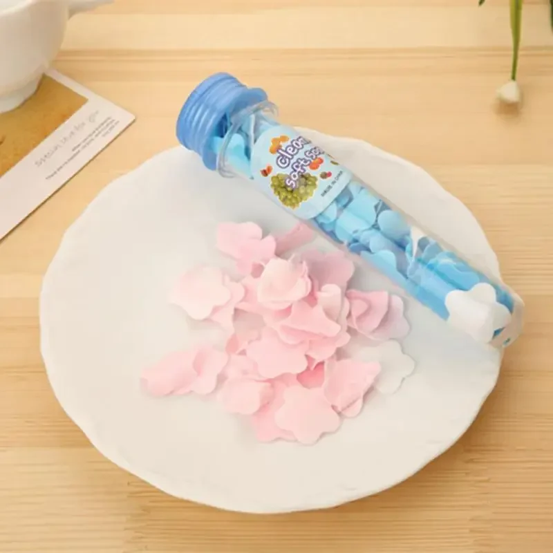 1 PCS Outside Mini Disposable Washing Hand Paper Soap Body Washing Bath Test Tube Confetti Foaming Flower Paper Soap For Kids disposable soap paper