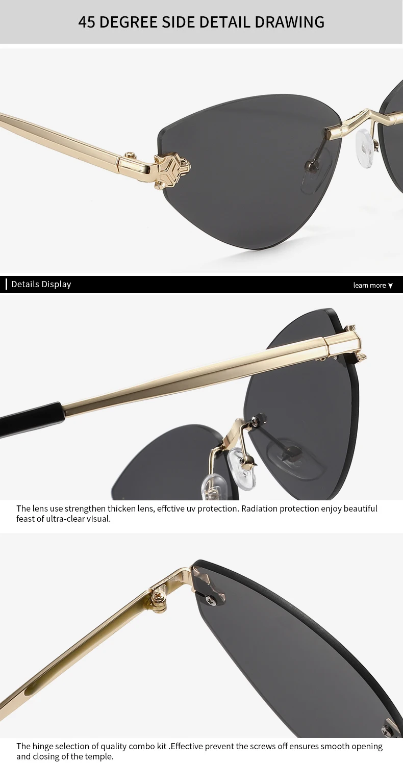 Fashion sunglasses showing polycarbonate gradient lenses and oval style.