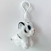 9cm Ty Beanie Big Eyes Small Pendant Keychain Clips Mini Stuffed Plush Toy Animals Doll Black Pattern Tiger Tundra Children Gift 3