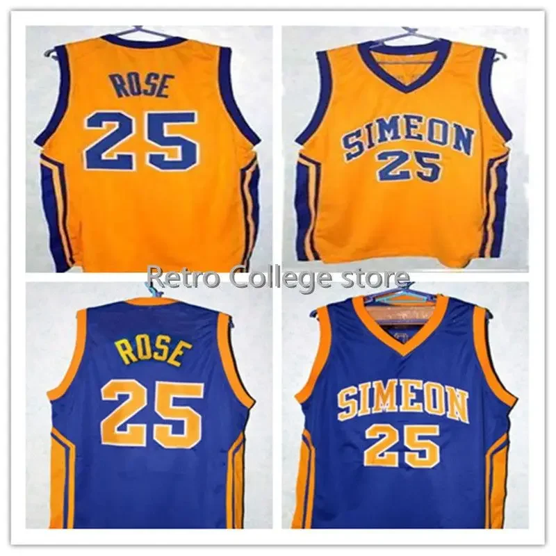 Mens Derrick Rose #25 Simeon Maglia Da Basket Di Alta Qualità Ricamo Cucito