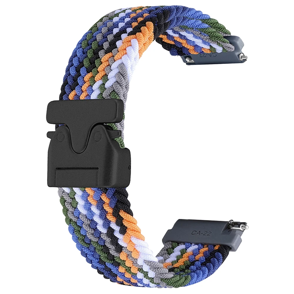 Braided Nylon Parachute Buckle Strap, 22mm - Durable Watch Band in Ocean Blue