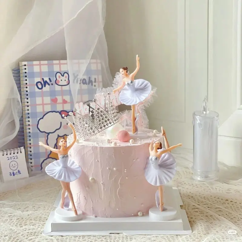 Ballett Kuchen Dekorationen Set Ballerina Figur Kuchen Topper Für Mädchen Ballett Thema Geburtstag Party Dekore Kuchen Ornament – Detail 3