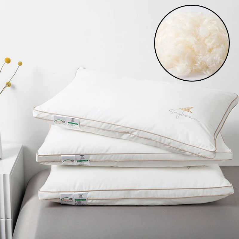 

Luxury Natural Soy Bean Fiber Pillows Neck Pillows for Sleeping Bed Pillow 100% Cotton Bedding Embroidered Protector Neck Spine