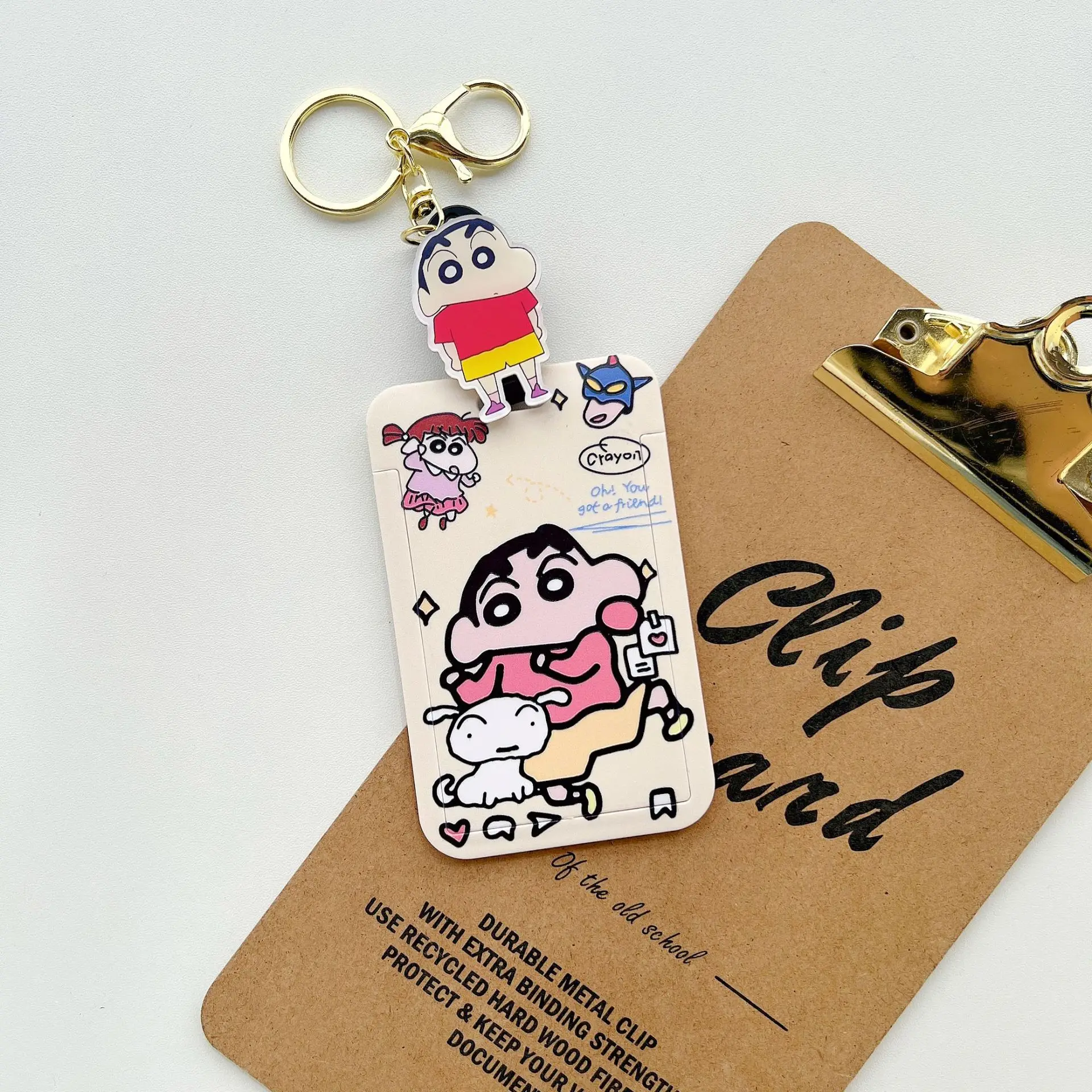 Kawaii Crayon Shin-chan Keychain and Card Holder Accessory