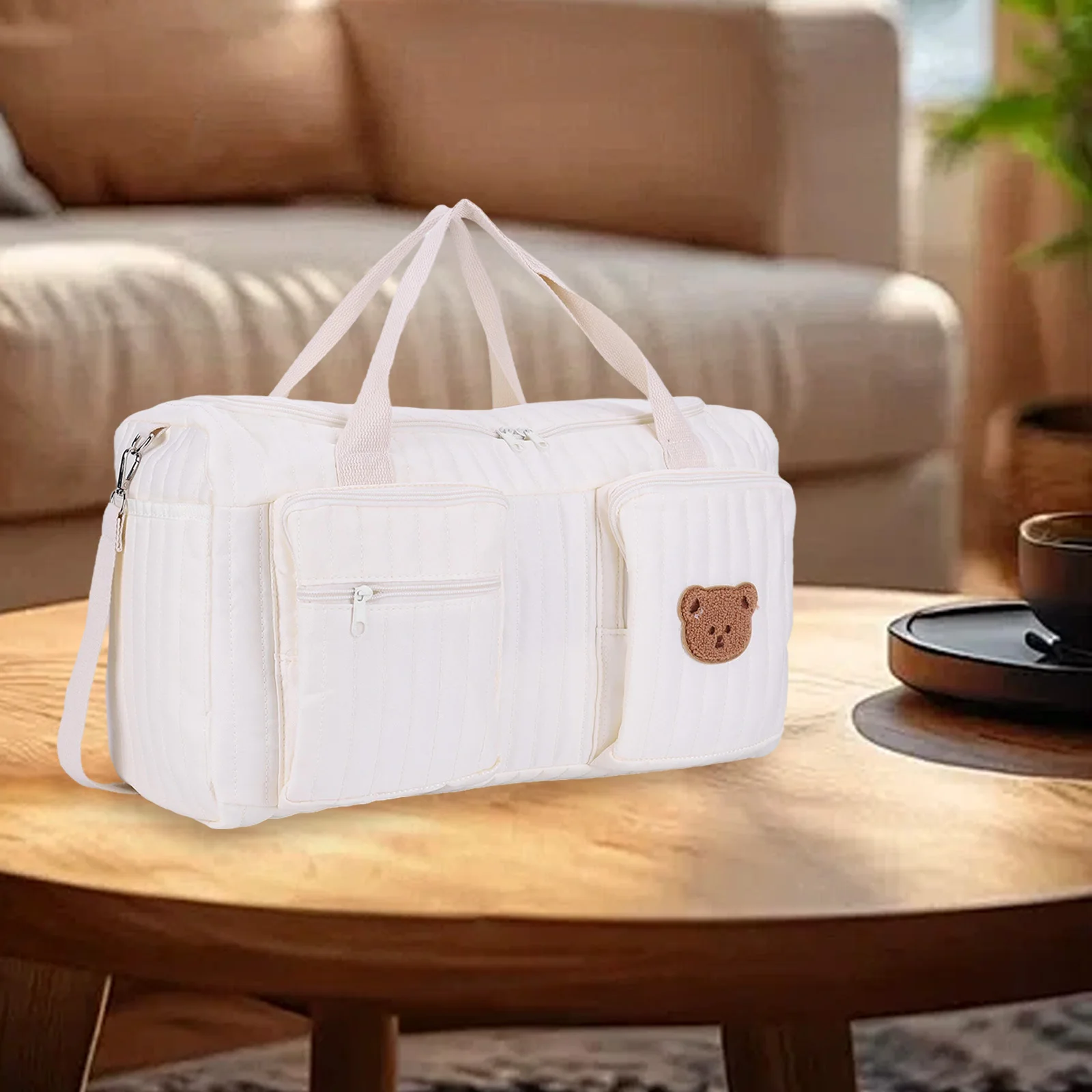 Quilted Duffle Bag Large Capacity Weekender Bag Cute Travel Bag for Hospital and Weekender Travel