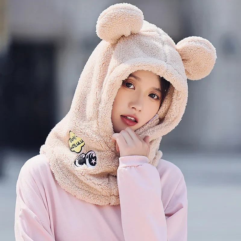 Animal Ear Ski Helmet Cover Bear Cat Ear Skiing Warmer Comfortable Soft Fleece Winter Warm Skiing Head Warmer Ski Accessories 4