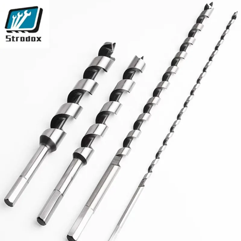 

5 Pieces Of Extended Woodworking Support Drill Four-slot Four-blade Door Lock Drawer Opening Hole Reamer Hexagonal Handle