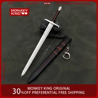 22cm Medieval Arthur Pendragon Swords Metal Katana Samurai Sword Uncut Blade Model Accessories Keychain Gifts Toys for Boys 1