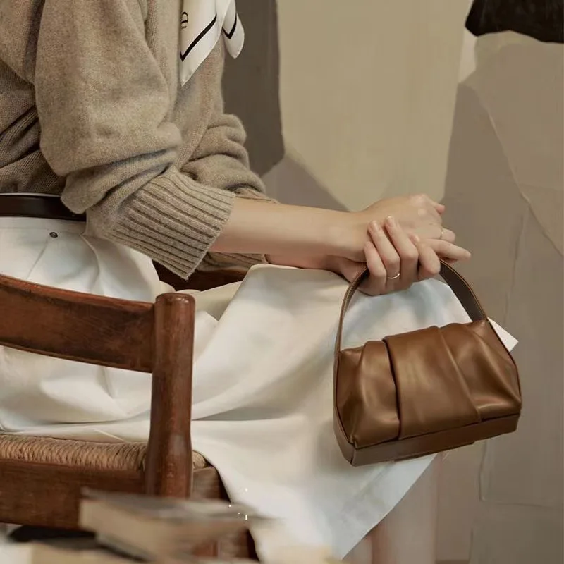 Korean-style Cloud Handbag, 2024 New Style Single Shoulder Bag, Pleated Crossbody Bag, Dumpling Bag