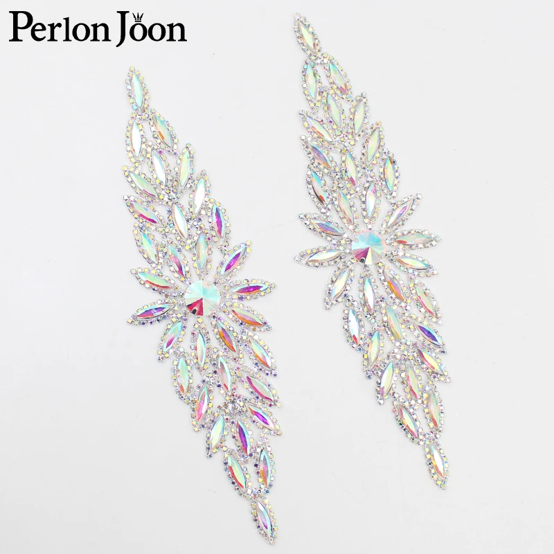 Funkelnder Pferdeauge-Kristall in zwei Größen, lange Applikation, Strass-Aufnäher zum Nähen für Braut-Kopfschmuck, Hochzeitskleid-Accessoires YHC033 – Detail 4