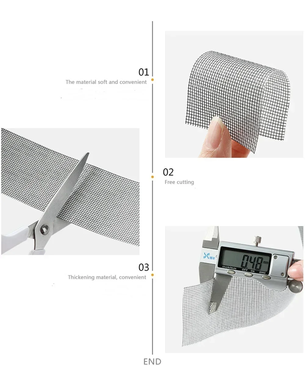 Fenster Bildschirm Band Anti-moskito Bildschirm Reparatur Subvention Tür Vorhang Moskito Net Loch Patch Reparatur Selbst-klebe Bildschirm Band – Detail 10