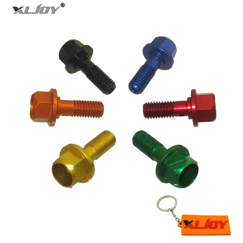 XLJOY 밴조 볼트, 피트 더트 바이크, ATV 쿼드 고 카트, 모페드 스쿠터, 오토바이 브레이크, 오일 쿨러, 8mm, M8x1.25