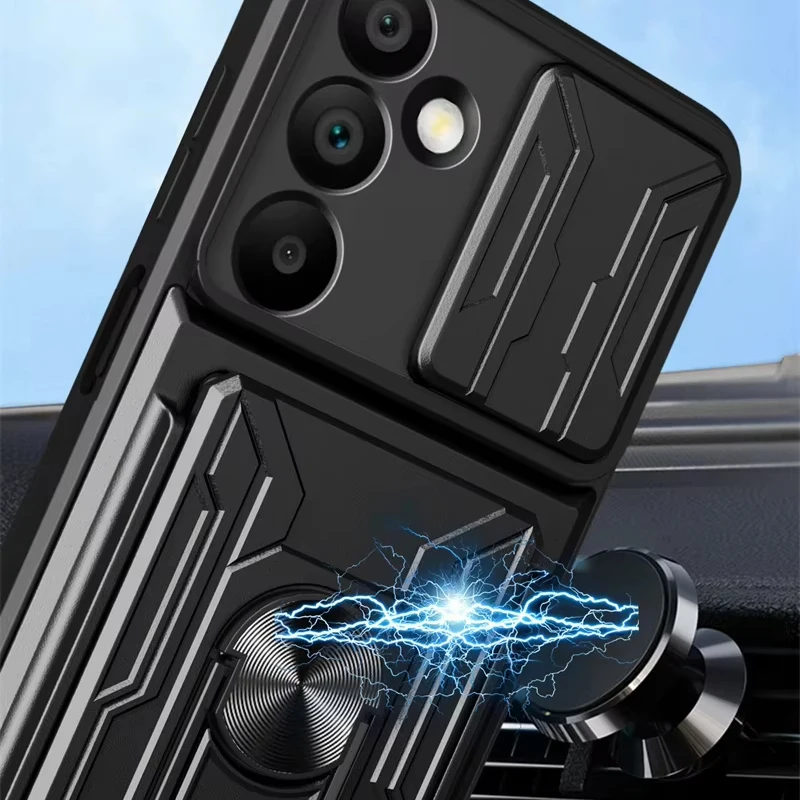 Heavy Duty Armor Case with Card Holder Slot Cover