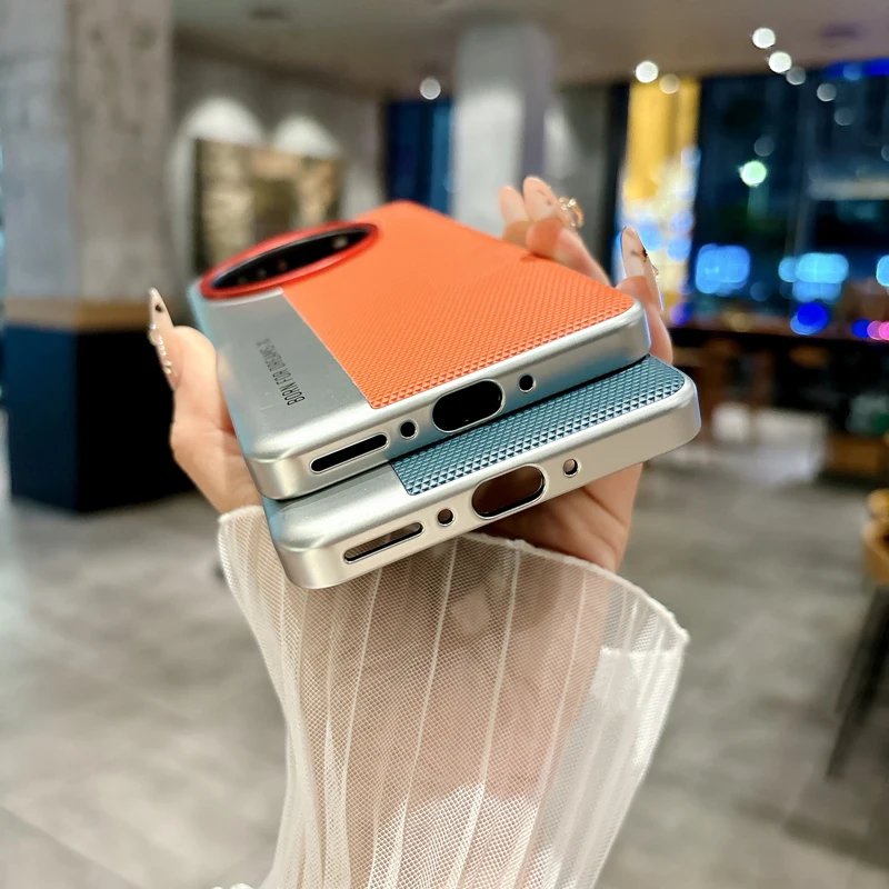Fashion Triangle Pattern PU Leather + Hard PC Camera Protection Cover