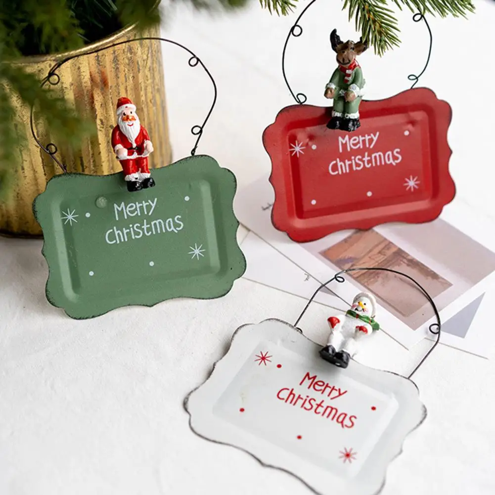 

Merry Christmas Pendant Useful Eye-catching Reusable Iron Welcome Door Sign for Festival