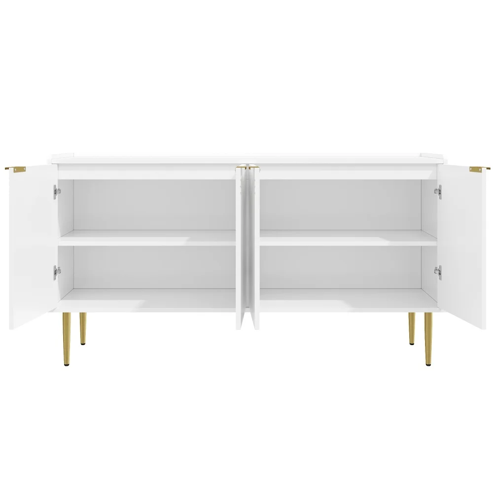 Schlanker, minimalistischer Sideboard-Aufbewahrungsschrank – 140 x 38 x 75 cm, moderner Buffetschrank mit Regalen, Wohnmöbel für Esszimmer – Detail 28