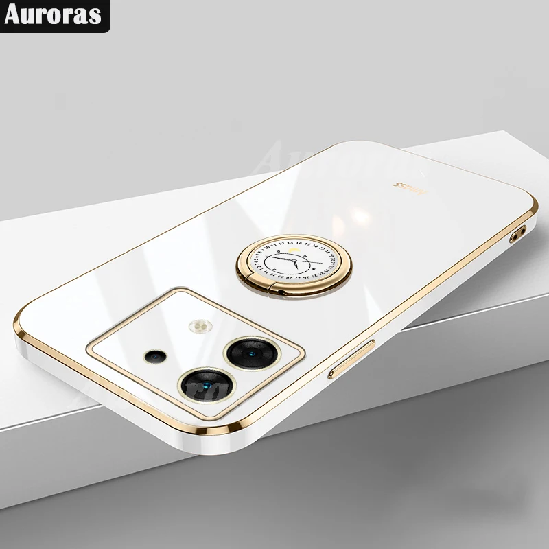 Auroras 30 5G Case With Finger Ring Plated Bezel Soft Shell For Infinix Zero 20 Ultra Shockproof Cover_voghion.com