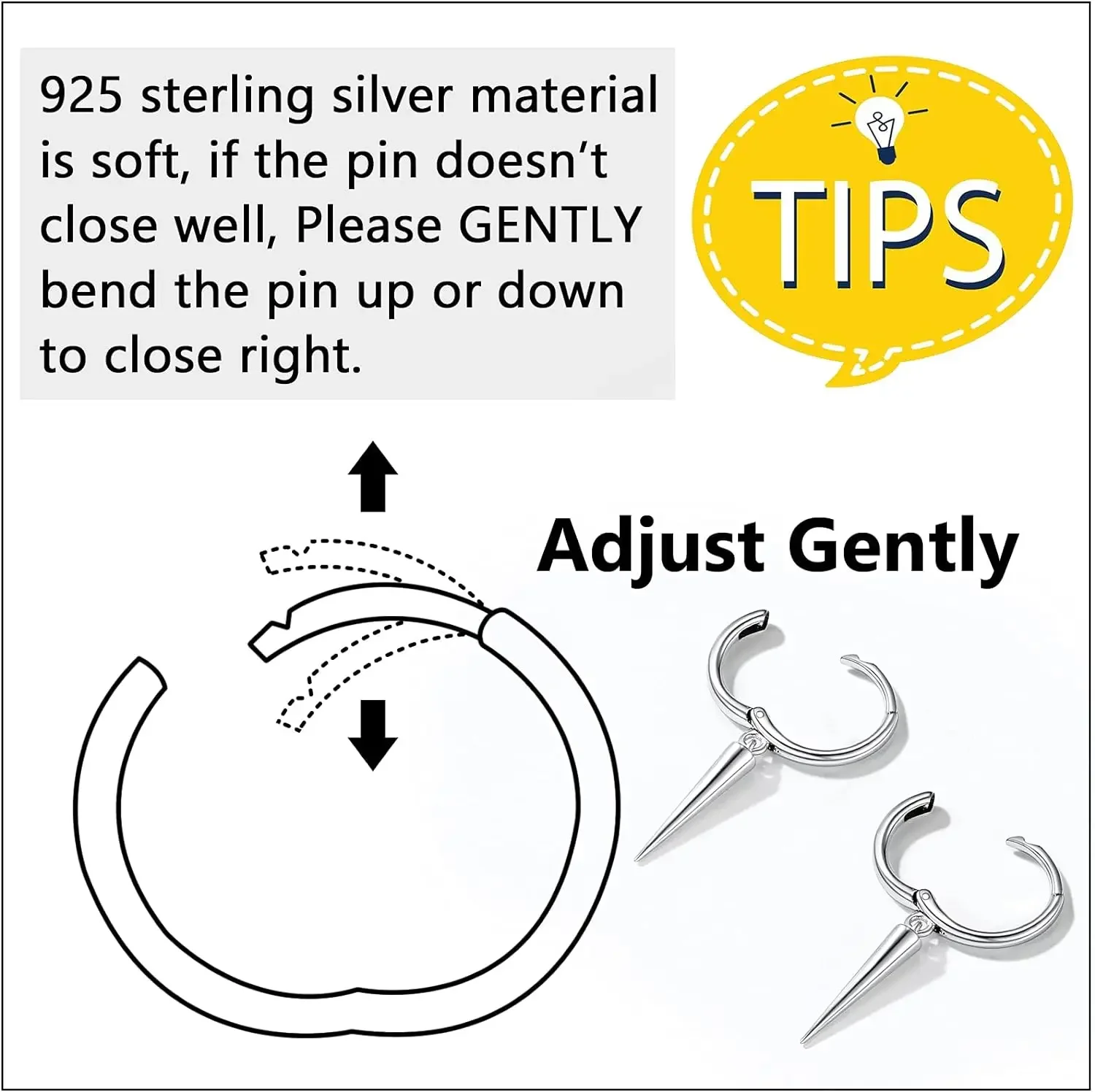 925 Sterling Silver Rivet Hoop Earrings for Women Men Huggie Hoops Dangle Circular Cone Ear Jewelry